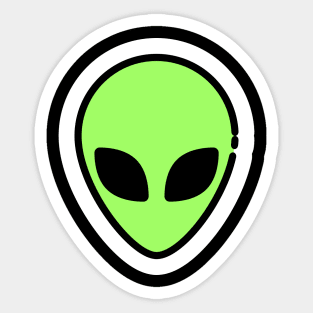 Alien Face // Line Art Sticker Sticker